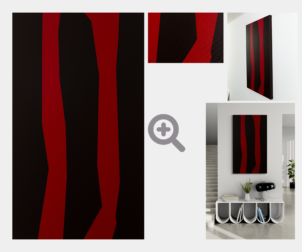 Gemaelde: Streifen Farbfeld minimalistisch KH#245